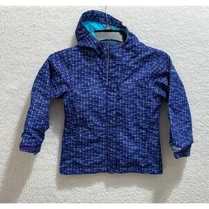 Columbia Kids Interchange Jacket Blue Plaid Hooded Ski Snowboard Size XXS